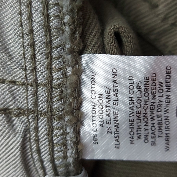 Loft high waist wide leg khaki cotton stretch pants - Picture 10 of 11